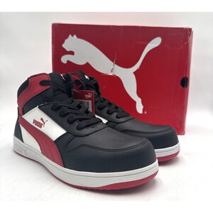 Puma FRONTCOURT Men's NEW Composite Toe Shoe Black/White/Red US Size 9M